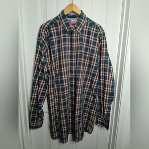 WRANGLER George Strait Cowboy Cut Collection Button Up Shirt Size XLT Plaid